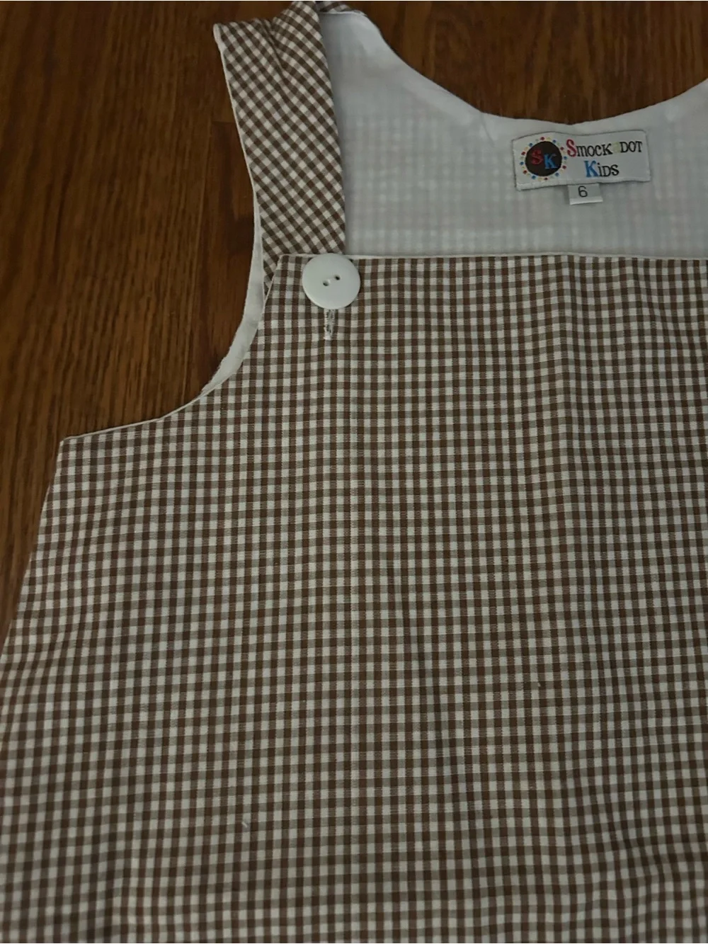 Girl’s Brown Check Pinafore Dress - Brown